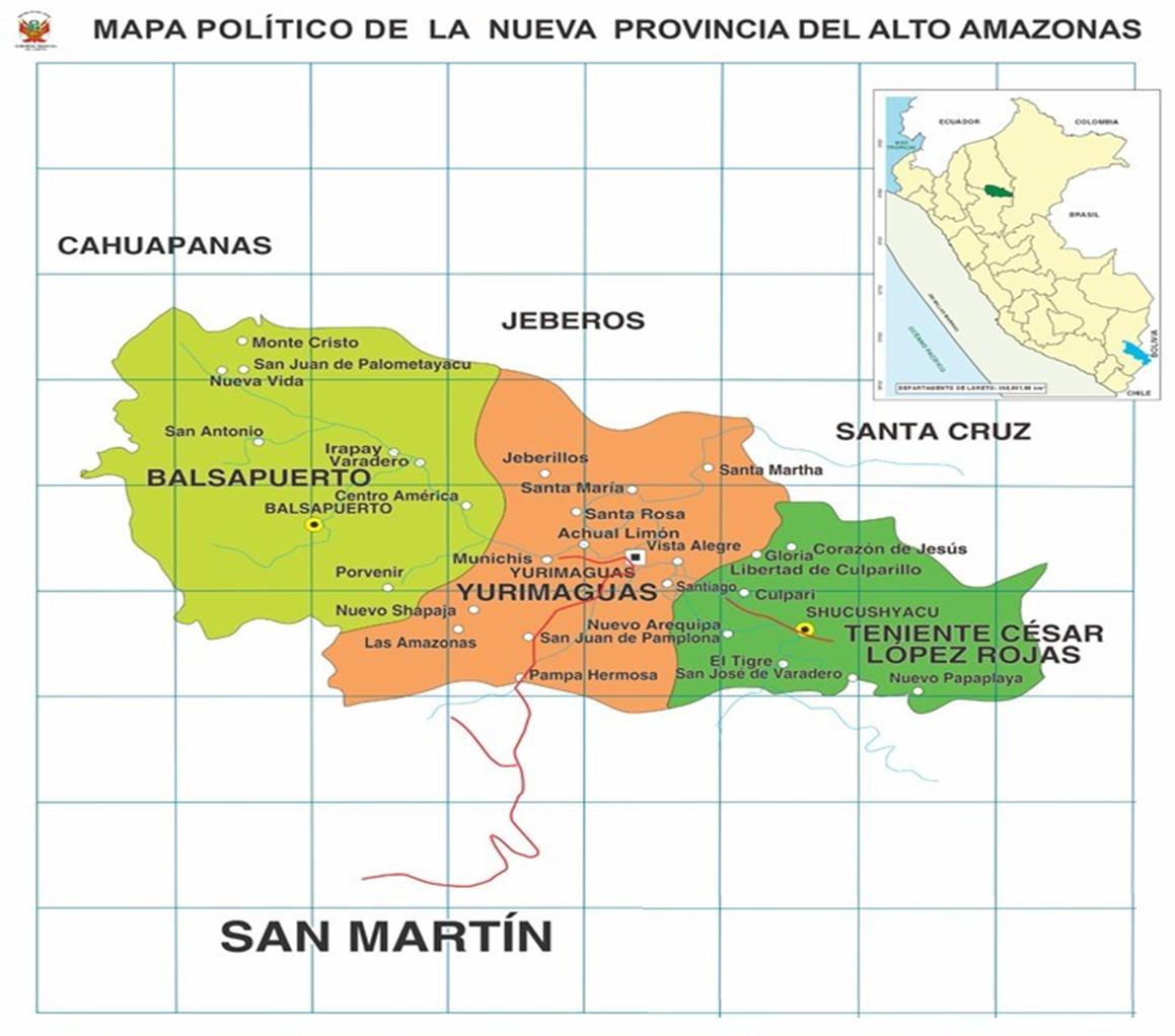 Mapa actual de la Provincia de Alto Amazonas